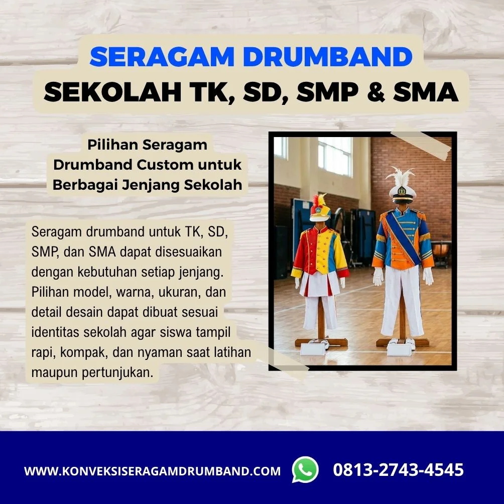 jual seragam drumband untuk TK SD SMP dan SMA