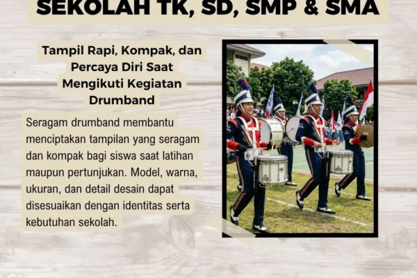 seragam drumband custom untuk kegiatan sekolah