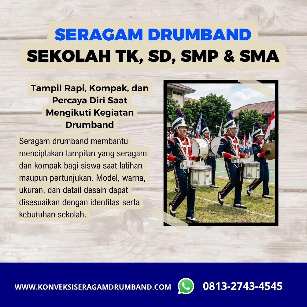 seragam drumband custom untuk kegiatan sekolah