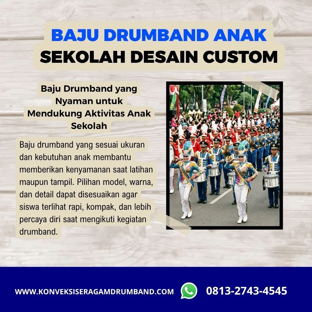 baju drumband anak sekolah untuk pasukan dan mayoret