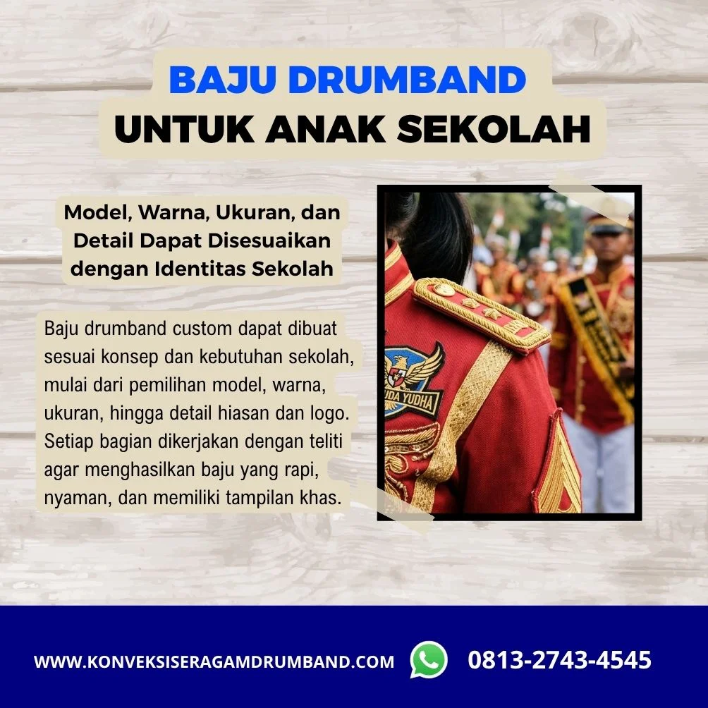 baju drumband custom dengan desain dan jahitan rapi untuk sekolah