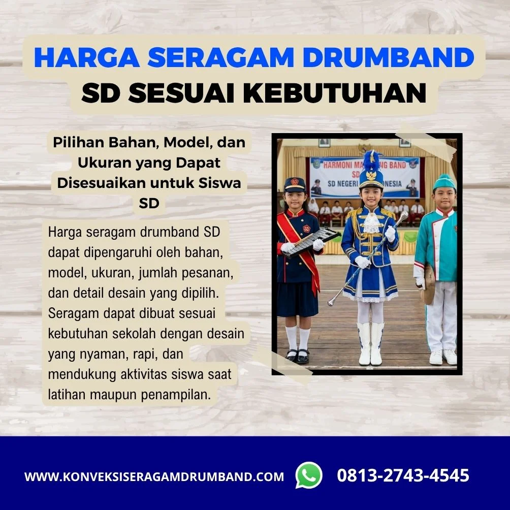 harga seragam drumband SD untuk pasukan dan mayoret