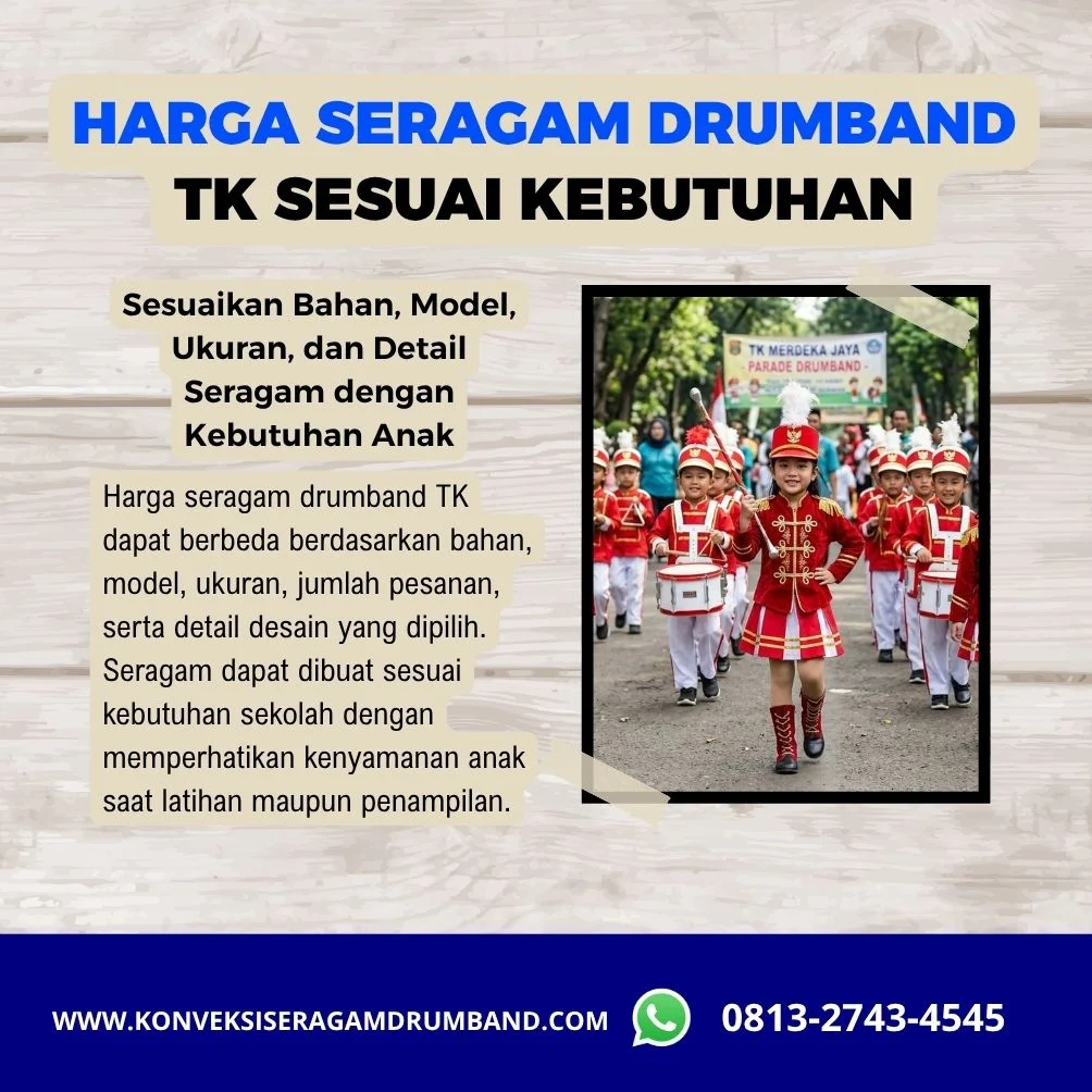 harga seragam drumband TK untuk mayoret dan pasukan