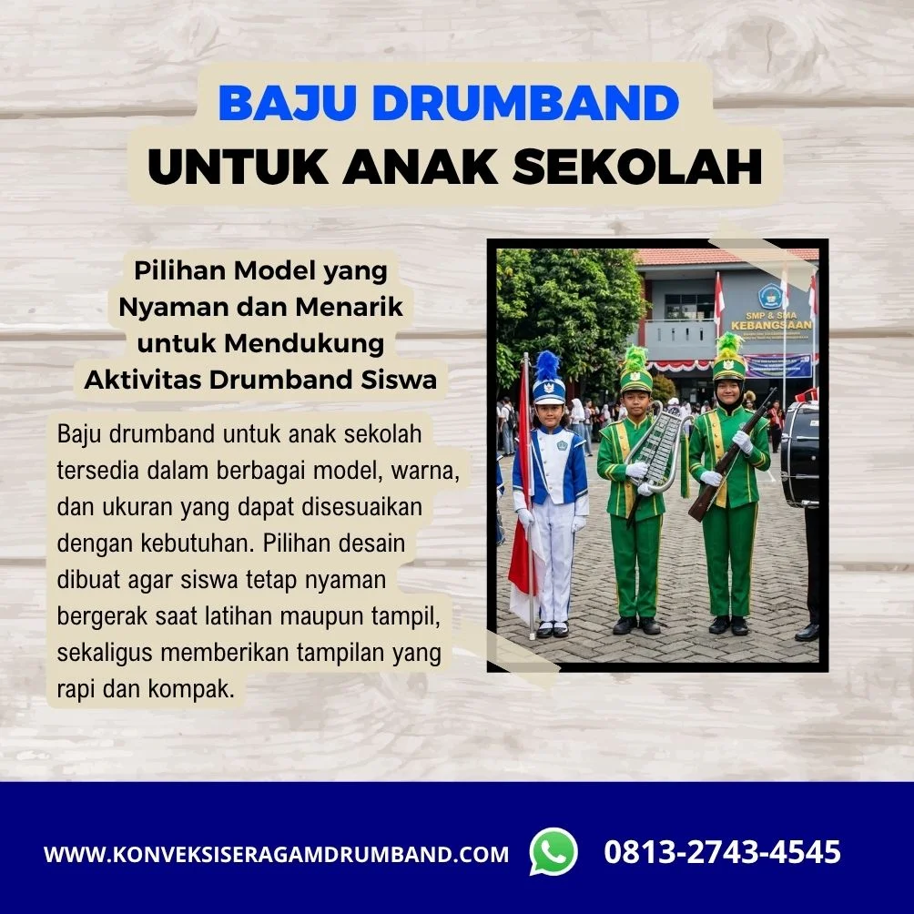 jual baju drumband untuk anak sekolah TK SD SMP dan SMA