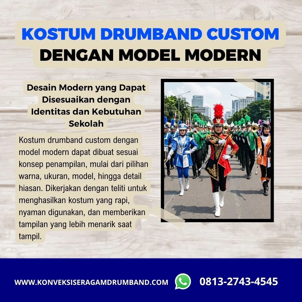 jual kostum drumband dengan desain modern untuk sekolah