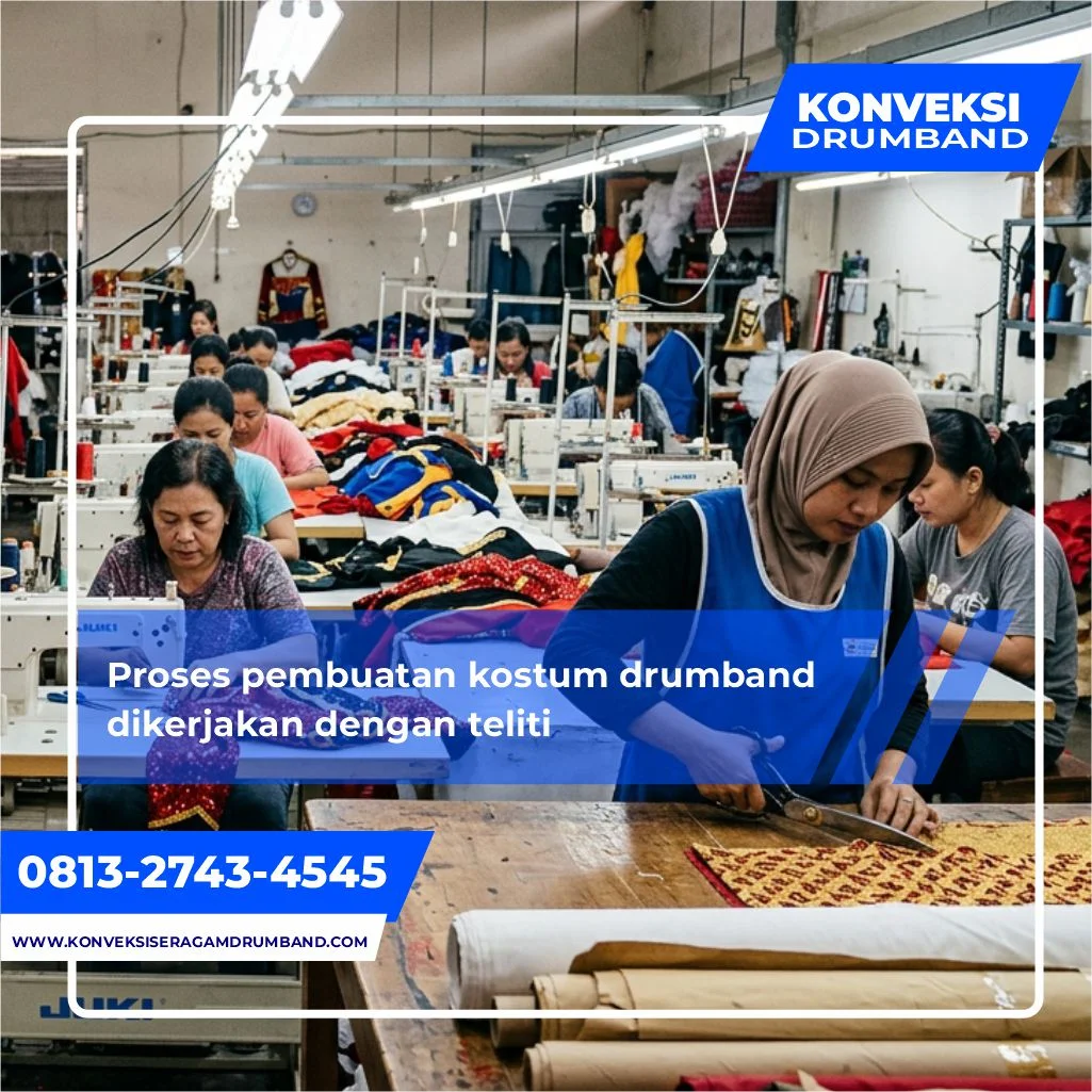 pabrik kostum drumband dengan proses produksi profesional