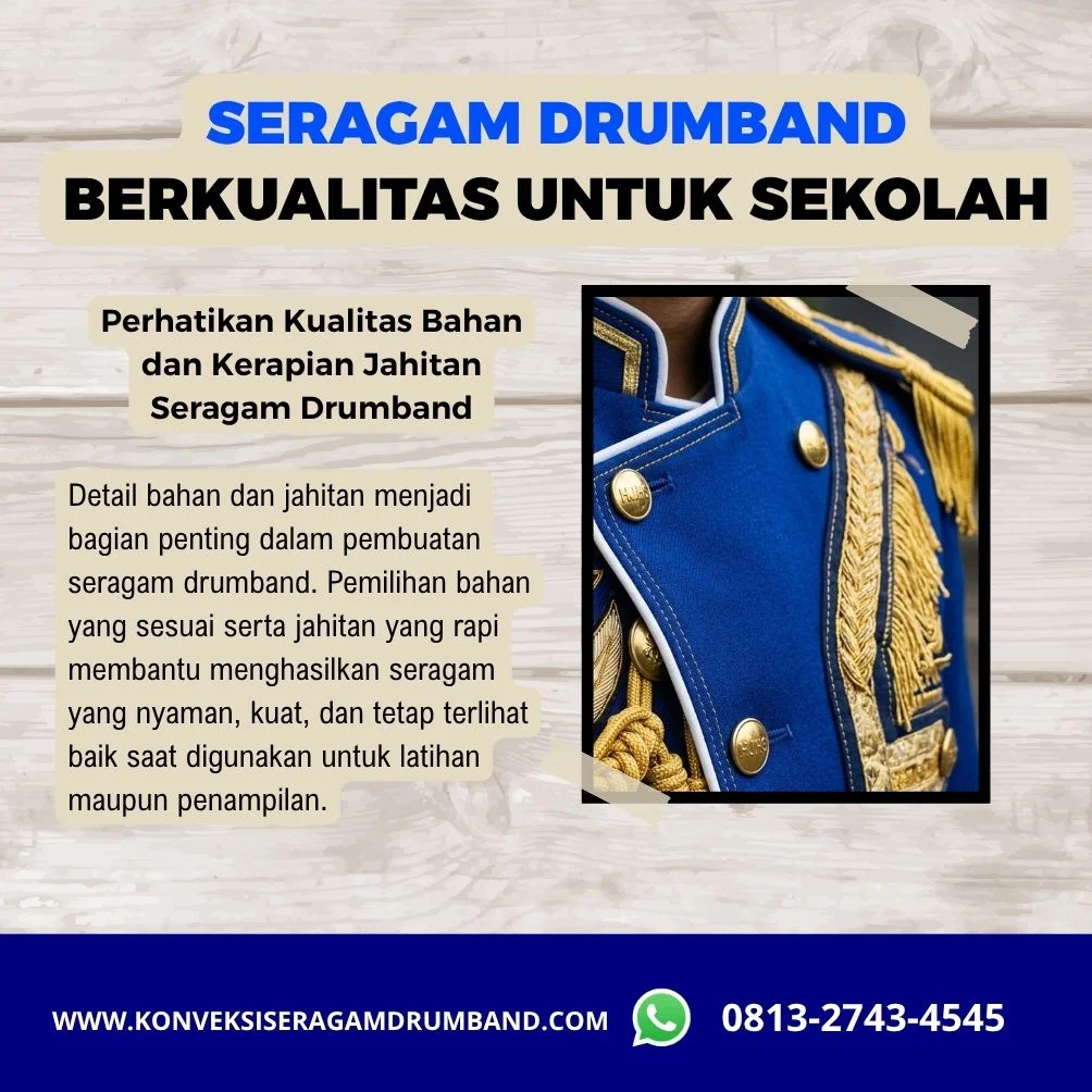 seragam drumband berkualitas dengan bahan dan jahitan rapi