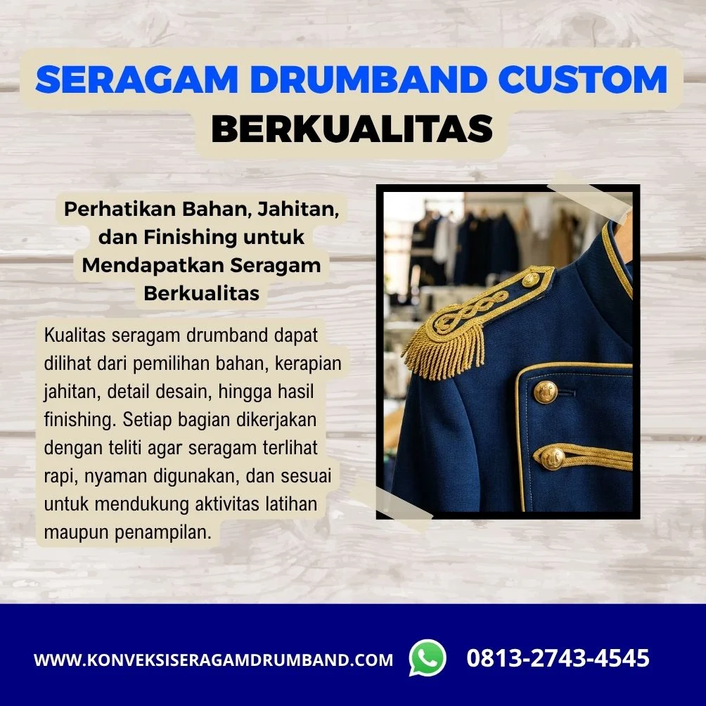 seragam drumband berkualitas dengan bahan dan jahitan rapi