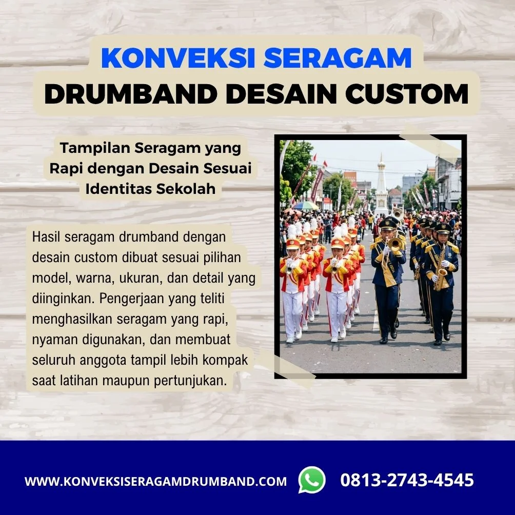 seragam drumband custom dengan desain sesuai keinginan sekolah