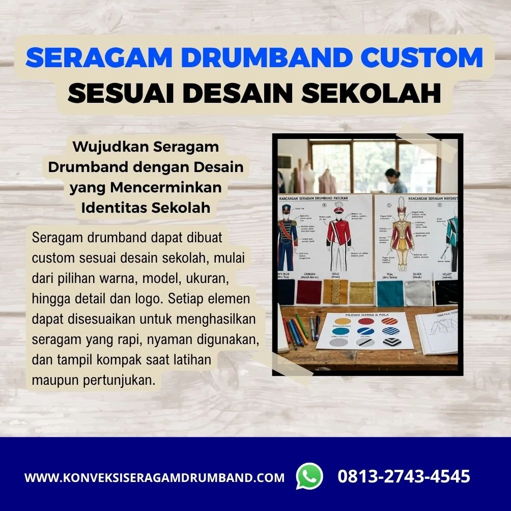 seragam drumband custom desain sendiri sesuai konsep sekolah
