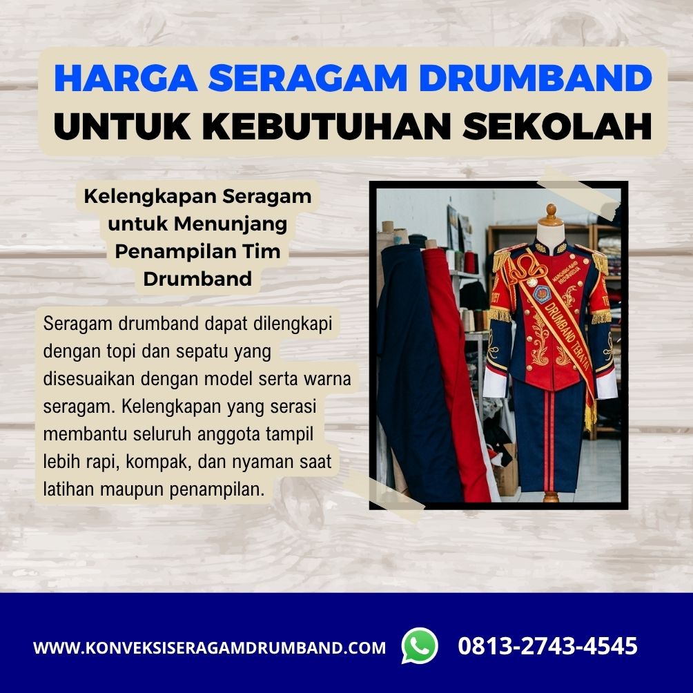 seragam drumband lengkap dengan topi dan sepatu