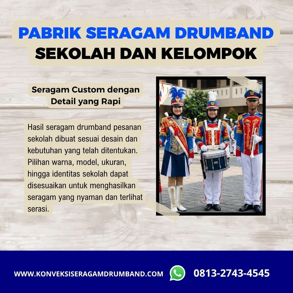 seragam drumband custom untuk pesanan sekolah dan kelompok